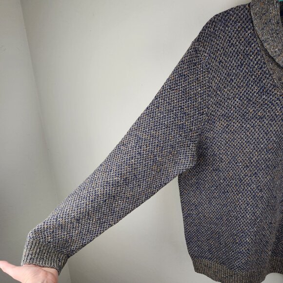 Tommy Bahama Merino Wool Linen Alpaca Multicolored Knit Shawl Collar Sweater M - Picture 4 of 10